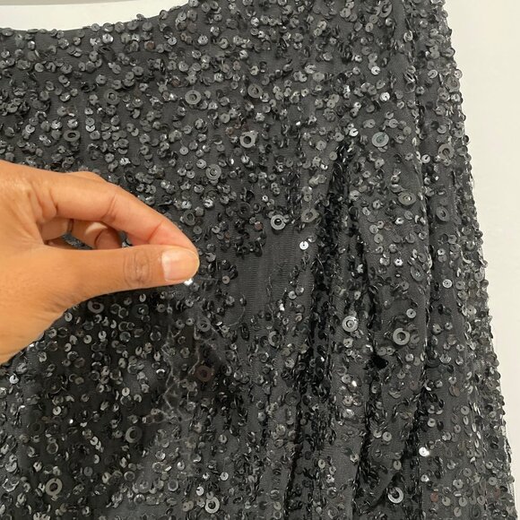Adrianna Papell Women Black Sequinned Dress Size 18W - Picture 7 of 16